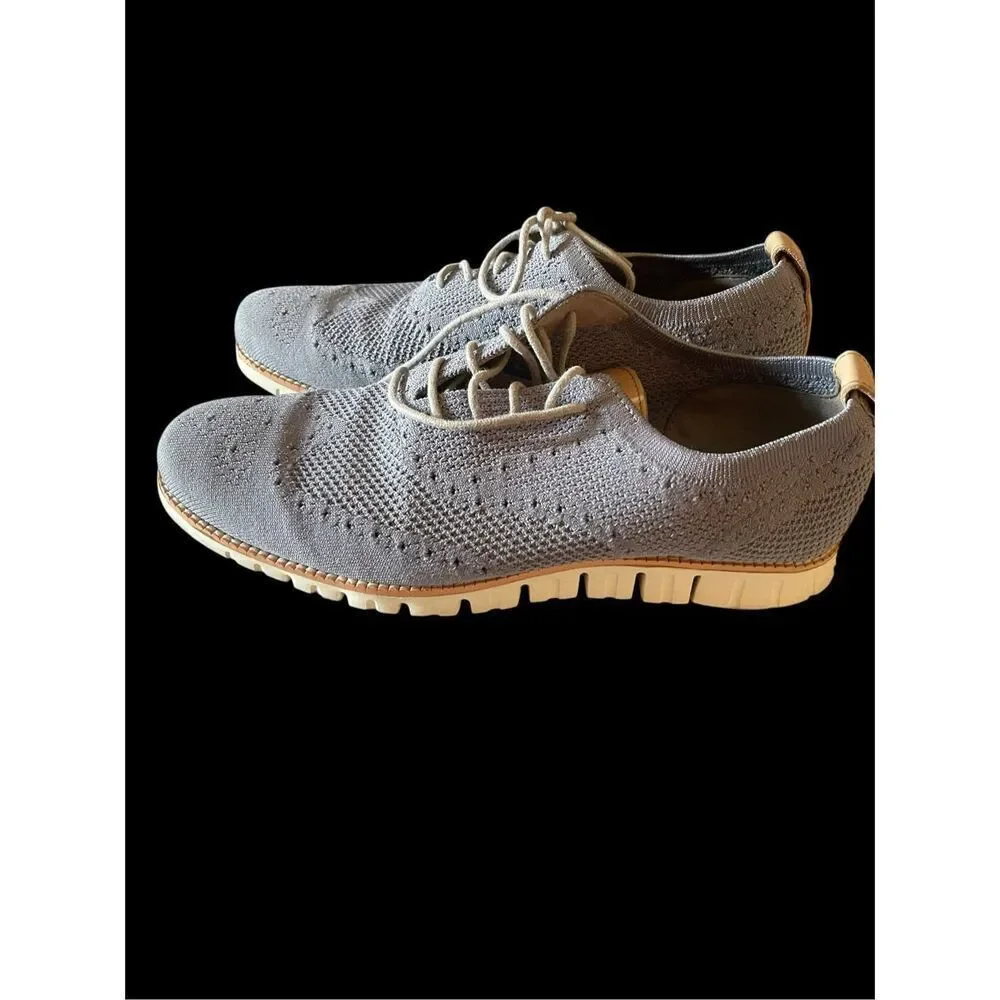 Cole Haan Mens blue GreyZerogrand Stitchlite Wingtip Oxford Shoes Size 10